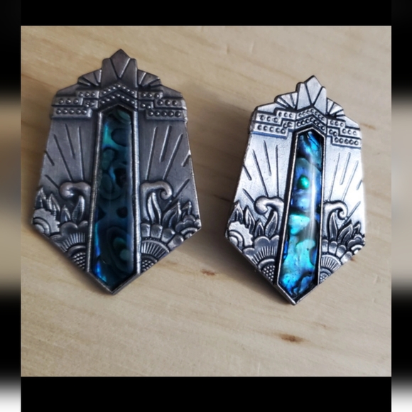 Vtg. Oxidize Silver Earrings - Picture 3 of 4